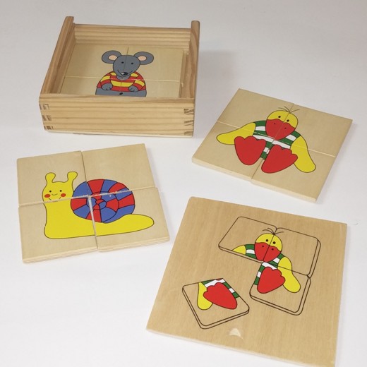 galblaas Missie partij Puzzeltjes in houten doosjes - Speelotheek Speelakker Deventer